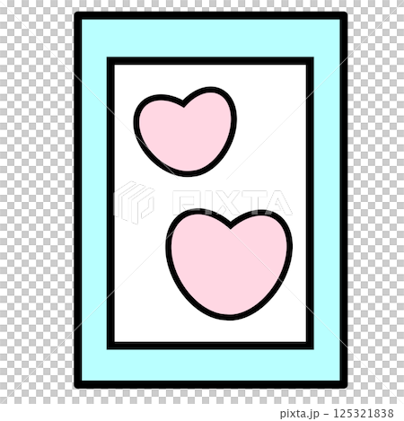 青とピンクのハートのウェルカムボードのアイコン 125321838