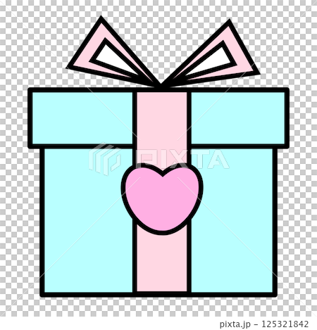 青とピンクのプレゼントボックスのアイコン 125321842