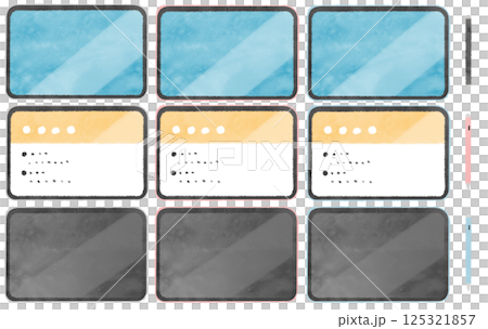 水彩風のテクスチャーのあるタブレットとタッチペンのイラストセット 125321857