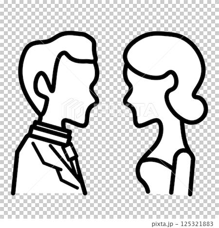 男人和女人面對面的婚禮圖標 125321883