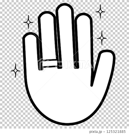 戴著戒指的手的閃閃發光的圖標 125321885