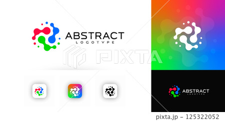 Fluid movement logo organic shape, evokes creativity, innovation, biotech, creative app, tech startup, media. Vector logotype 125322052