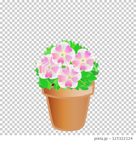 Illustration of a potted petunia 125322124