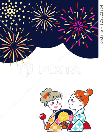 夏祭り・花火を見る浴衣の若い女性の壁紙素材 夏祭り・花火を見る浴衣の若い女性の壁紙素材 125322254