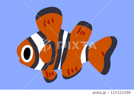 Cartoon clownfish illustration Cartoon clownfish illustration 125322290