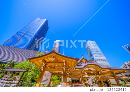 日本の東京都市景観　麻布台ヒルズや八幡神社などを望む 125322413
