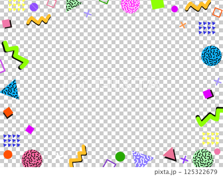 80年代復古流行框架白色 80年代復古流行框架白色 125322679