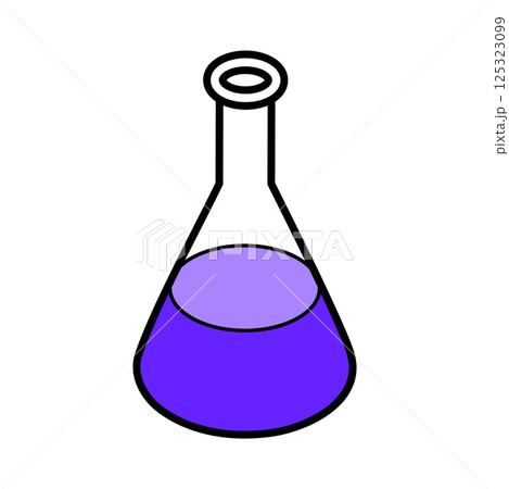 液体の入った三角フラスコ　アイソメトリック 125323099