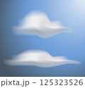 Gradient mesh clouds with blue sky banner 125323526