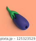 3d eggplant on bright background, healthy food 125323529