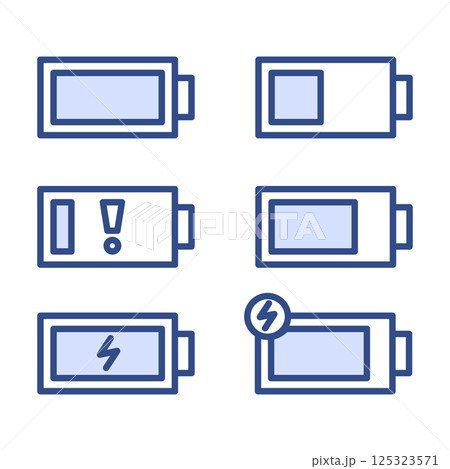 Battery system icon set vector isolated 125323571