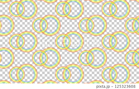 由五條彩虹色線條組成的重疊圓圈圖案 由五條彩虹色線條組成的重疊圓圈圖案 125323608