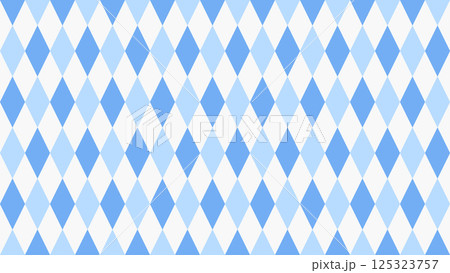青のアーガイル柄のパターン背景イラスト。シームレスなベクターの4Kイラスト素材。 125323757