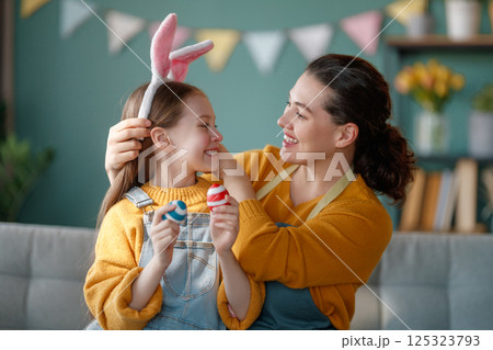 family preparing for Easter family preparing for Easter 125323793