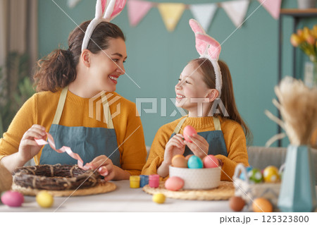 family preparing for Easter family preparing for Easter 125323800