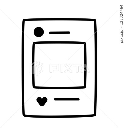 SNS投稿画面のアイコンイラスト　ベクター 125324464