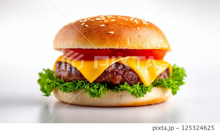 ボリュームのある美味しそうなハンバーガー 125324625