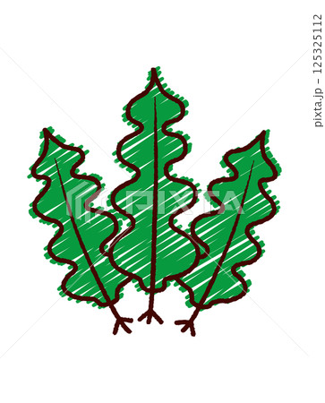 手書き風ワカメのカラーイラスト 125325112