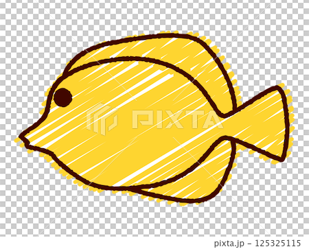 手書き風キイロハギのカラーイラスト 手書き風キイロハギのカラーイラスト 125325115