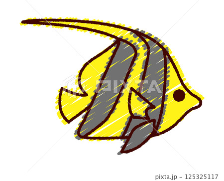 手書き風熱帯魚のカラーイラスト 125325117