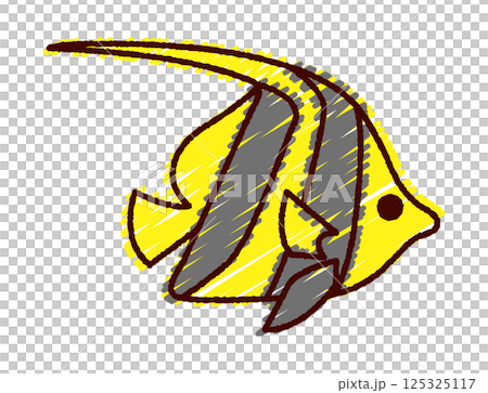 手繪熱帶魚彩色插圖 125325117
