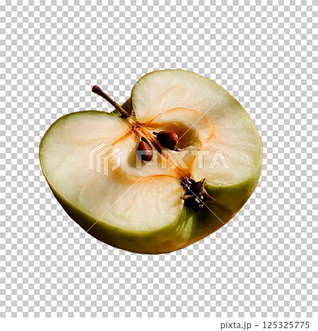 sliced green apple on a transparent background 125325775