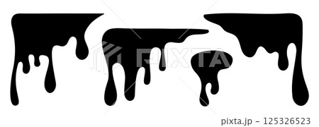 Paint dripping liquid set. Current paint, stains. Oil drop 125326523