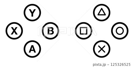 Gamepad buttons line icon vector game controller set Gamepad buttons line icon vector game controller set 125326525