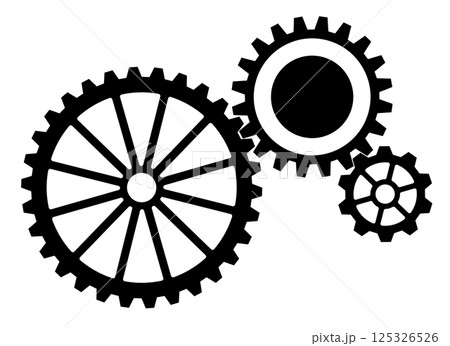 Metal black gears and cogs vector for logo or web 125326526