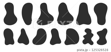 Set of different abstract amoeba rounded vector shapes 125326528