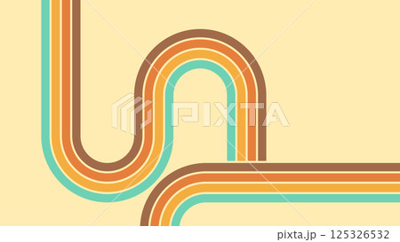 Groovy abstract retro style background with line rainbow 125326532
