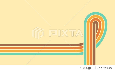 Groovy line wave rainbow abstract retro style background 125326539