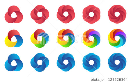 Abstract Colorful Twisted Shapes Collection 125326564