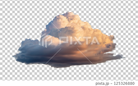 Golden Tinged Cumulus Cloud with Dark Base 125326880