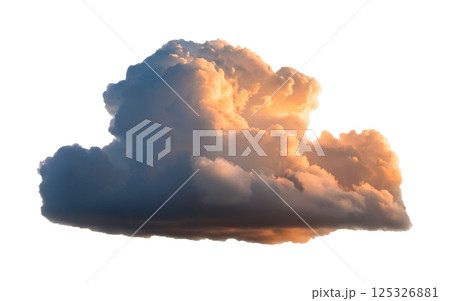 Sunset Lit Cumulus Cloud with Deep Shadows 125326881