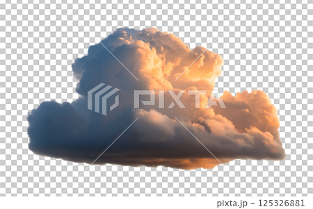 Sunset Lit Cumulus Cloud with Deep Shadows 125326881