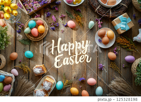 Easter holiday background 125328198