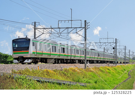 高崎線　岡部－本庄　JR東日本　E233系3000番台　L14編成（高崎） 125328225