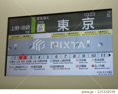 山手線車内の案内表示 まもなく「東京」 山手線車内の案内表示 まもなく「東京」 125328539