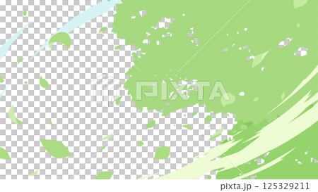 風が吹いて葉っぱが舞う背景イラスト_16:9 風が吹いて葉っぱが舞う背景イラスト_16:9 125329211