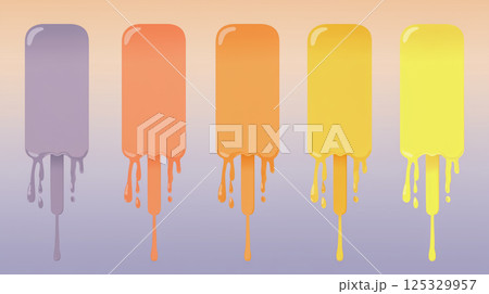 溶け出すアイスポップ カラフル抽象イラスト 125329957