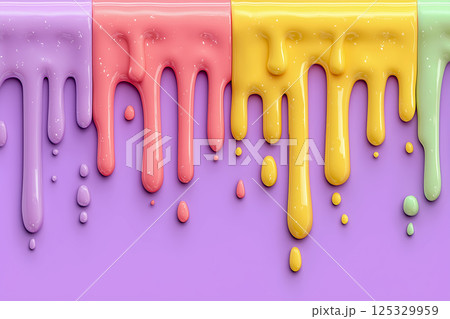 溶け出すアイスポップ カラフル抽象イラスト 125329959