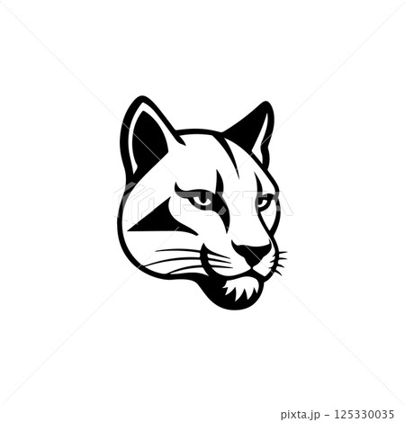Illustration of pantera head on white background. Design element for logo, label, emblem, sign, poster, t shirt. Vector illustration 125330035