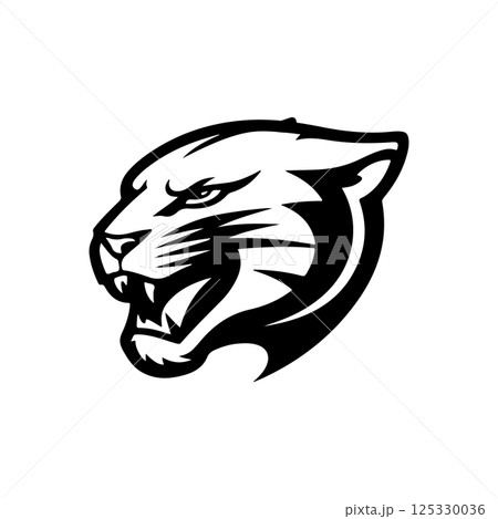 Illustration of pantera head on white background. Design element for logo, label, emblem, sign, poster, t shirt. Vector illustration 125330036