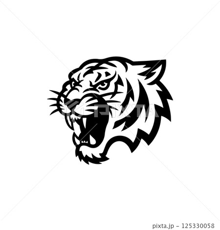tiger head illustration isolated on white background. Images for logo, label, emblem. Vector illustration. tiger head illustration isolated on white background. Images for logo, label, emblem. Vector illustration. 125330058