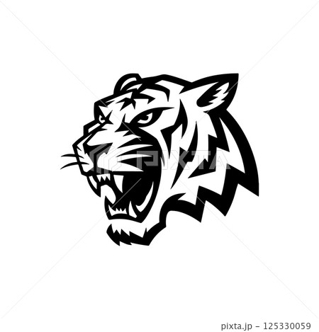 tiger head illustration isolated on white background. Images for logo, label, emblem. Vector illustration. tiger head illustration isolated on white background. Images for logo, label, emblem. Vector illustration. 125330059