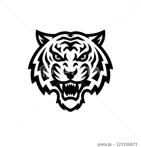 tiger head illustration isolated on white background. Images for logo, label, emblem. Vector illustration. tiger head illustration isolated on white background. Images for logo, label, emblem. Vector illustration. 125330071