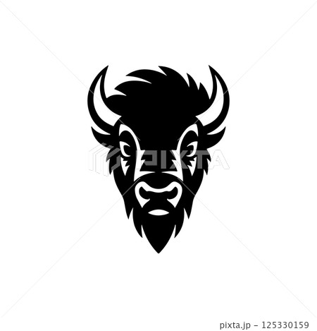 Illustration of wild bison. Design element for logo, label, sign. Vector illustration Illustration of wild bison. Design element for logo, label, sign. Vector illustration 125330159