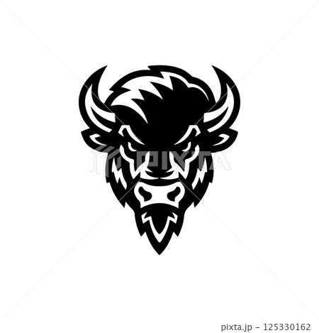 Illustration of wild bison. Design element for logo, label, sign. Vector illustration Illustration of wild bison. Design element for logo, label, sign. Vector illustration 125330162