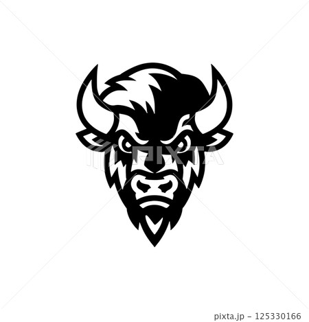 Illustration of wild bison. Design element for logo, label, sign. Vector illustration Illustration of wild bison. Design element for logo, label, sign. Vector illustration 125330166